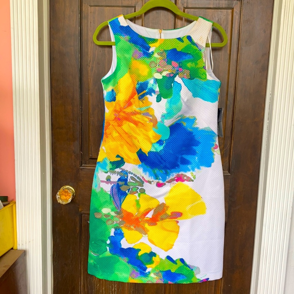 Bright watercolor cotton shift-Donna Ricco. Sizer4